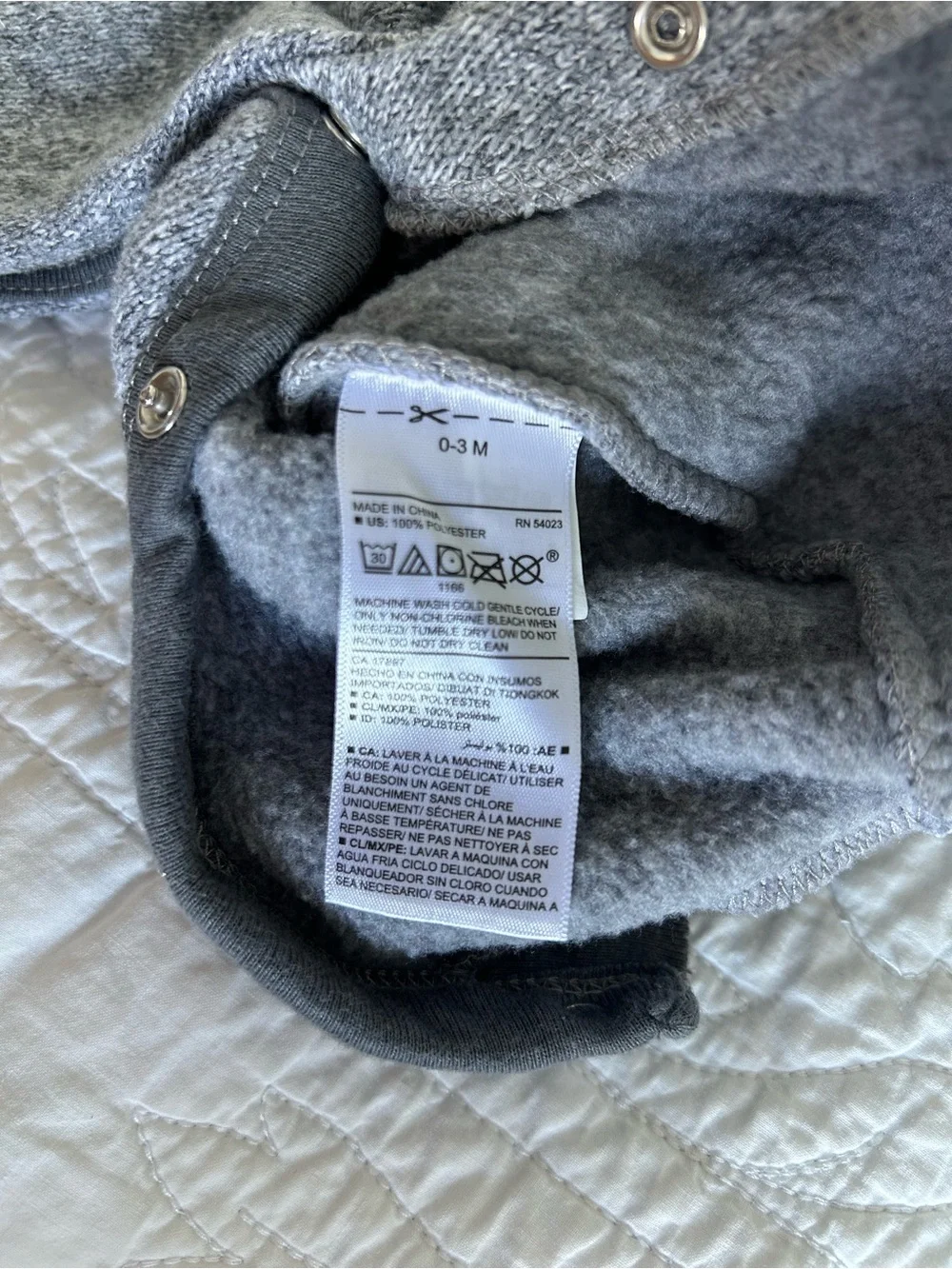 Old Navy Baby Gray Heather Shawl Collar Romper